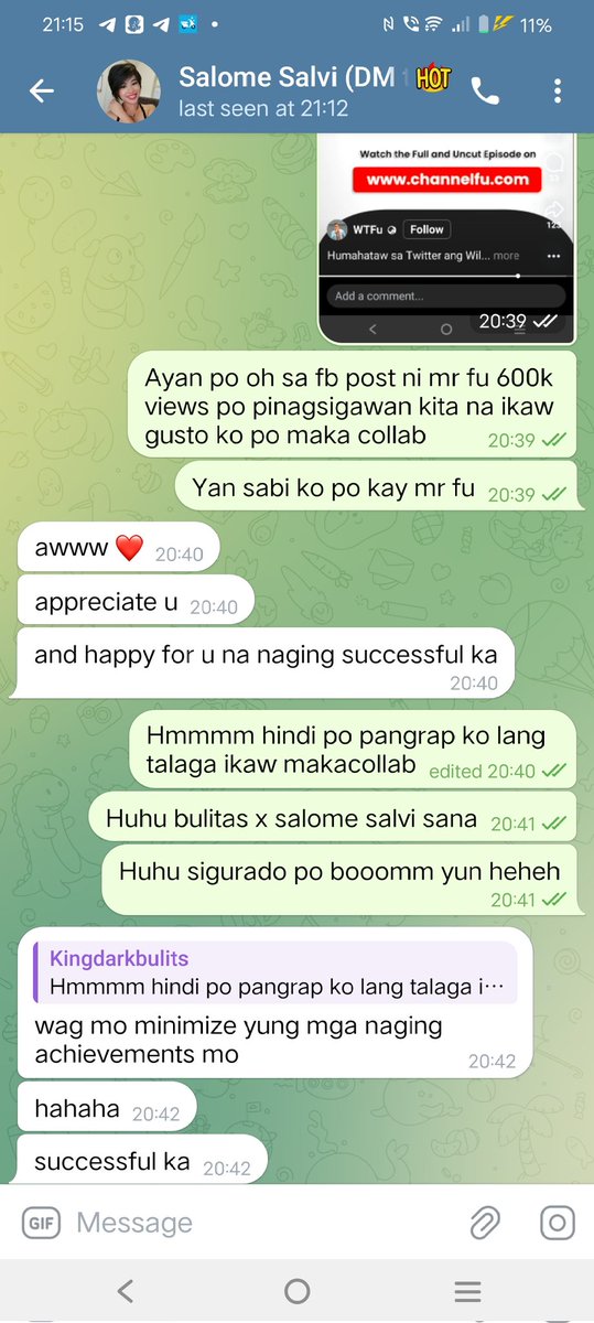 Idol <a href="/mrfu_mayganon/">MR. FU</a>
Na appreciate daw po ako ni idol <a href="/SalomeSalvi33/">Salome Salvi</a>  ❤️🙈