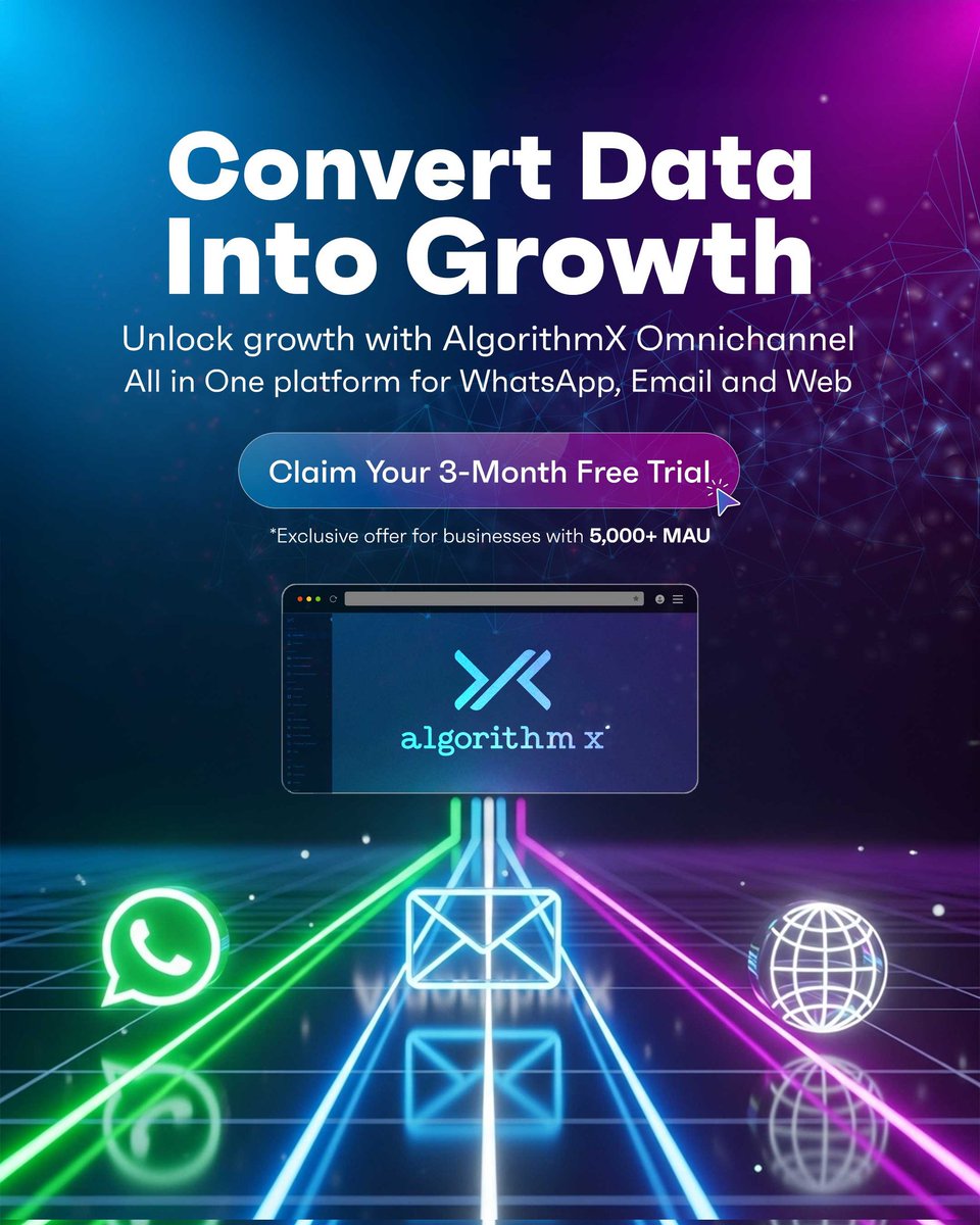 AlgorithmXcloud's tweet image. AlgorithmX turns data into loyal customers. 🚀
✅ Segment by behavior
✅ Personalized WhatsApp & Email
✅ Real-time analytics + A/B testing
👉 3 months free for ecommerce sites with 5,000+ users
🌐 algorithmx.cloud
#EcommerceGrowth #WhatsAppMarketing #EmailMarketing