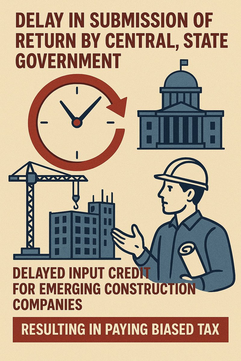 madhavinc's tweet photo. 🚨 GST Return Delays Hurt Construction Startups 🚨

Delay by govt blocks timely input tax credit, forcing emerging construction companies to pay biased taxes. Cash flow suffers, growth slows. Timely GST processing is crucial for a fair, competitive construction sector.

#FairTax https://t.co/Pf9nVacRB8