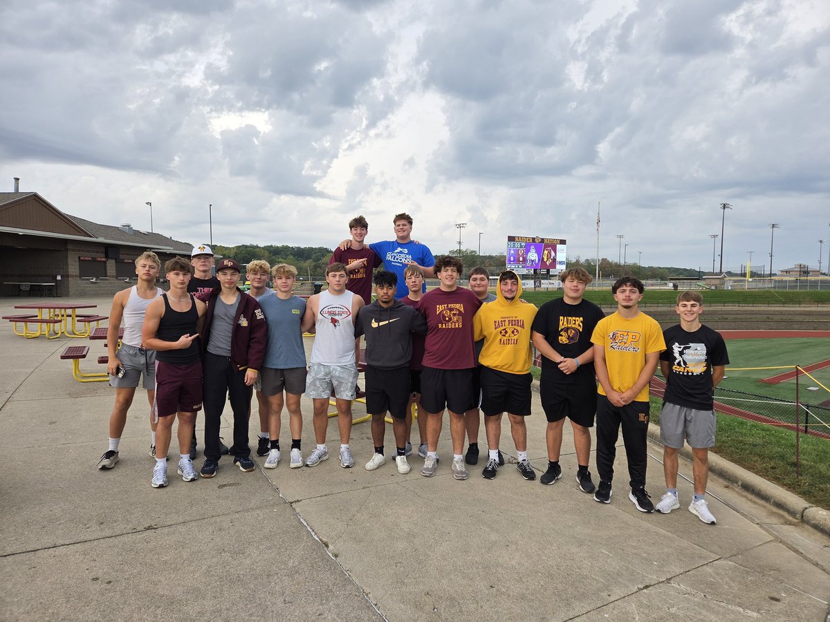 After a big Homecoming win Friday night, our football boys were back Saturday morning teaming up with Key Club to clean the stadium. Proud of their hard work on &amp; off the field!
