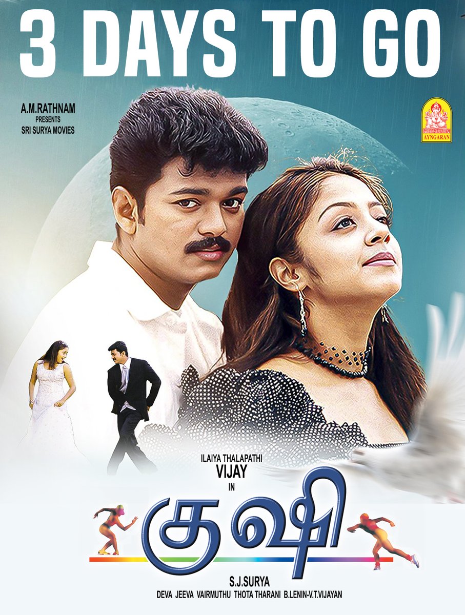 Ayngaran_offl's tweet image. #3daystogo 💖
The vintage romance, the unforgettable magic, the Thalapathy charm ✨ 

youtu.be/LECL72zIO1s

#Kushi hits theatres again on Sept 25th 🎬
@actorvijay #Jyotika @iam_SJSuryah #AMRathnam #Thalapathy #Ilayathalapathy #KushiReRelease @srisuryamovies @homescreenent