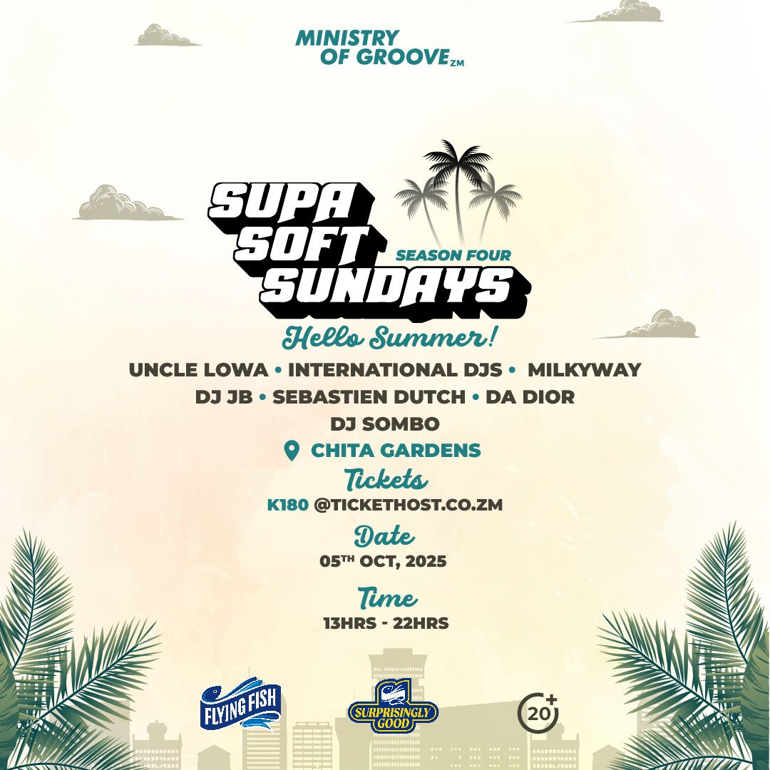 Wenguss's tweet image. People have already started buying tickets for October 5th.

If you thought I was ignoring you before, you’ll be shocked how I’ll do it now.

Secure your spot for the return of the ultimate Sunday operation here: tickethost.co.zm/events/supa-so…

#SupaSoftSundays #HelloSummer