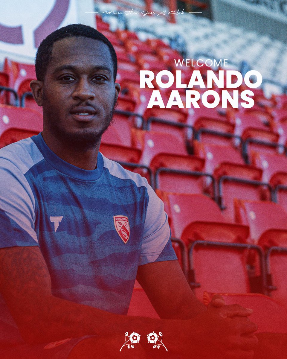 Morecambe Football Club are delighted to announce the signing of experienced winger, Rolando Aarons.

Jamaican International, Aarons brings a wealth of experience to the Mazuma Mobile Stadium.

📄 tinyurl.com/bdfe4vvy

#UTS 🦐
