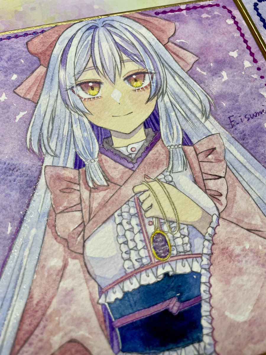 fjn38's tweet photo. 【チャロアイトの御守り】
【アメジストの御守り】
 #ぱんだっこミニ色紙展 https://t.co/bIumQWcxOp