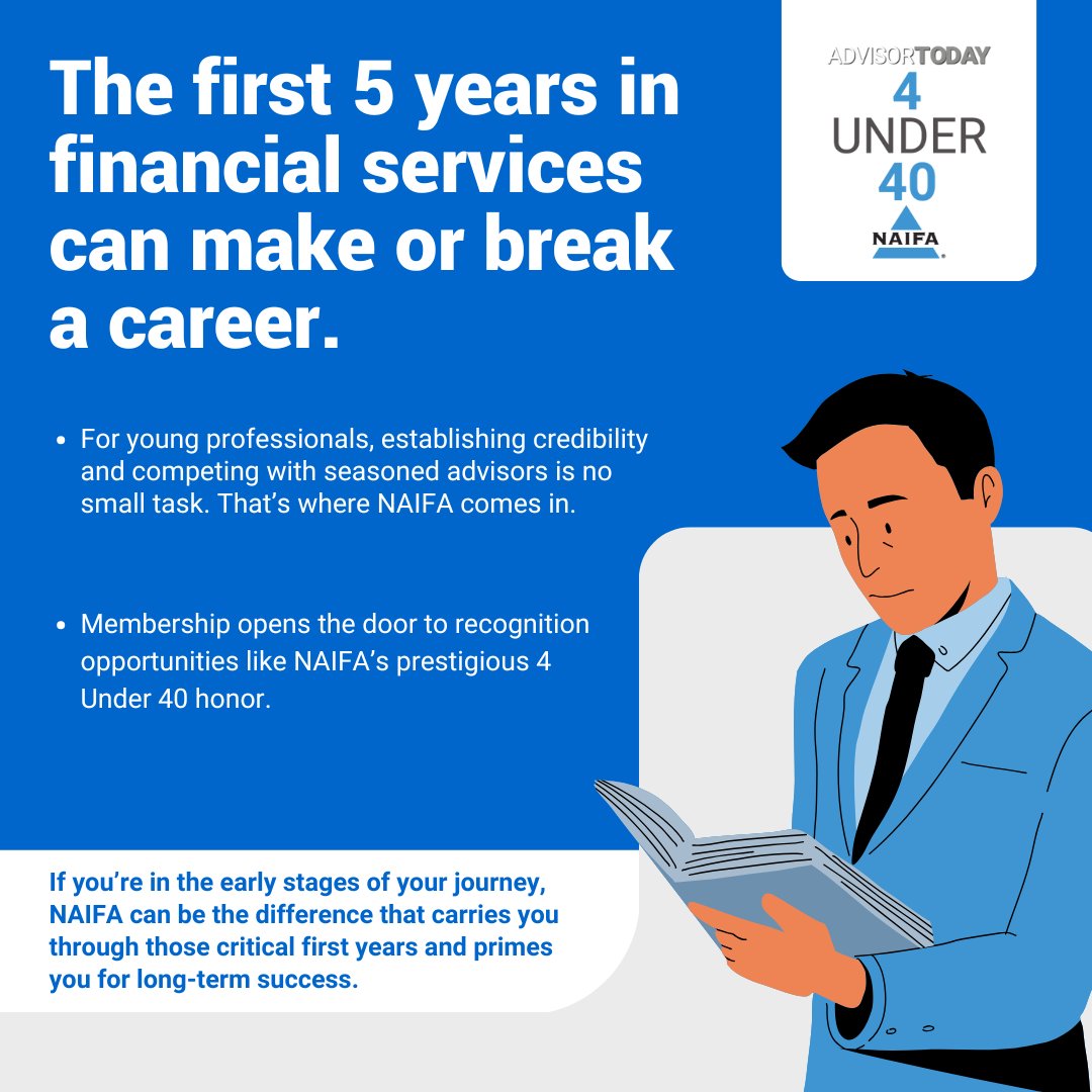 NAIFAmn's tweet photo. The first 5 years in business are tough. 💼
NAIFA helps new advisors build credibility—like earning the 4 Under 40 honor—to stand out and thrive long-term. 🌟
Start strong: https://t.co/ao2HFBHO1T

#DifferentiateYourself #NAIFAProud #FinancialAdvisor #FinancialPlanning https://t.co/HGqPXPO5jt