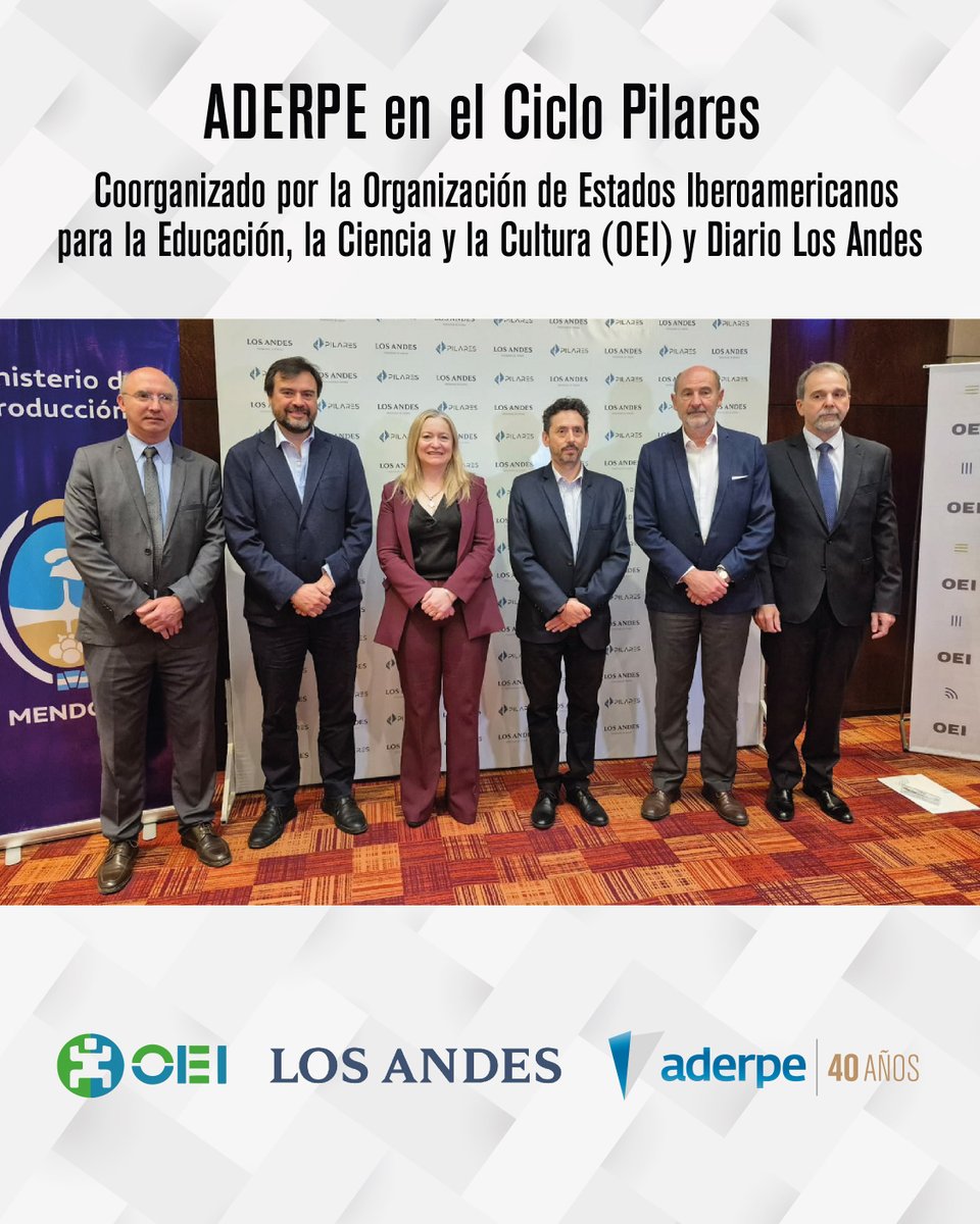 aderpemza's tweet photo. ADERPE, representada por su presidente Manuel Ponce, participó en el Ciclo Pilares en el Hotel Sheraton.
Un espacio organizado por OEI y Diario Los Andes para debatir sobre Transición Energética, Tecnología e Industria.
#ADERPE #CicloPilares https://t.co/kAt4WR22KJ