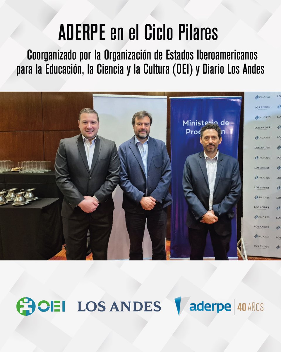 aderpemza's tweet photo. ADERPE, representada por su presidente Manuel Ponce, participó en el Ciclo Pilares en el Hotel Sheraton.
Un espacio organizado por OEI y Diario Los Andes para debatir sobre Transición Energética, Tecnología e Industria.
#ADERPE #CicloPilares https://t.co/kAt4WR22KJ