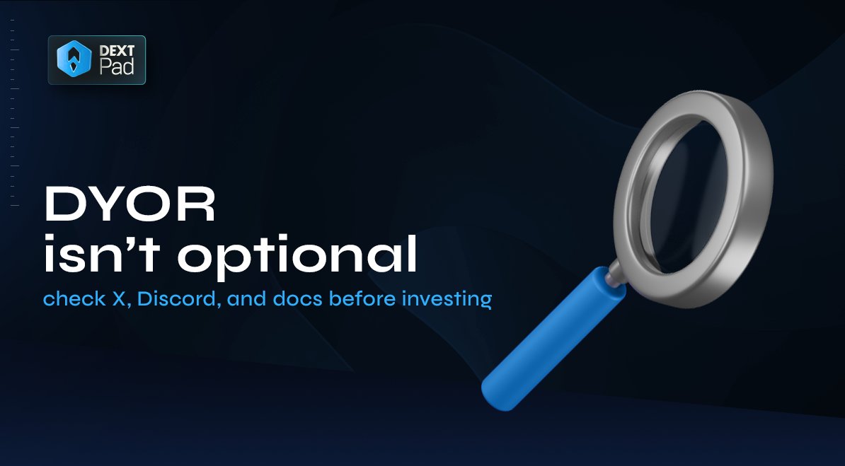 DEXTStarter's tweet photo. Always DYOR DEXTers! It isn't optional 🔎 https://t.co/Bepmja5VV0