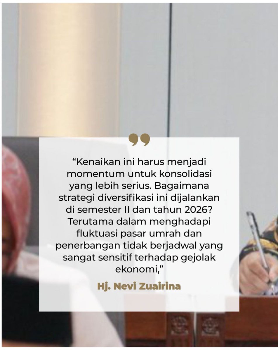 🔸RDPU Komisi VI dengan BUMN Transportasi Udara

Anggota Komisi VI DPR RI dari Fraksi PKS Nevi Zuairina dan Askweni menghadiri RDP dengan
Direktur Utama BUMN Bidang Transportasi Udara pada Senin, 22 September 2025, di Ruang Sidang Komisi VI, Gedung Nusantara I, Kompleks Parlemen