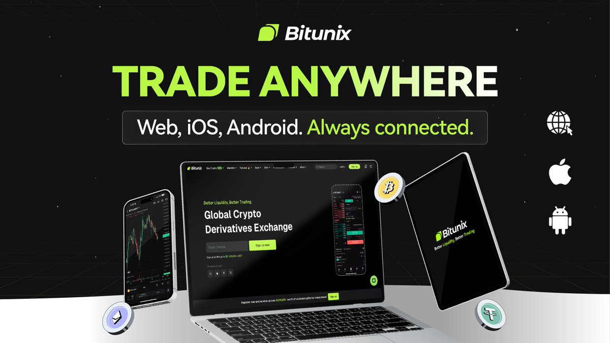 BitunixOfficial's tweet image. 🌍 Trade Anywhere with Bitunix
Seamless access across devices — stay connected and never miss a move.
Start trading today 👉 bitunix.com