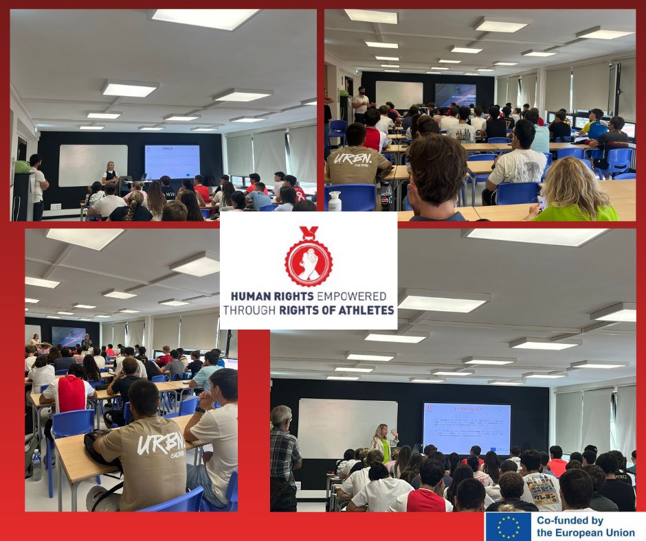 🏅 Last week at Univ. of Oviedo, 1st-year Sport Science students explored what human rights in sport really mean. 💬 From athlete dignity to safety &amp; rights, they debated how future professionals can protect them.
✨ Inspiring session led by <a href="/HERO/">Hero Bread</a> project experts! 🌍 #SportForAll