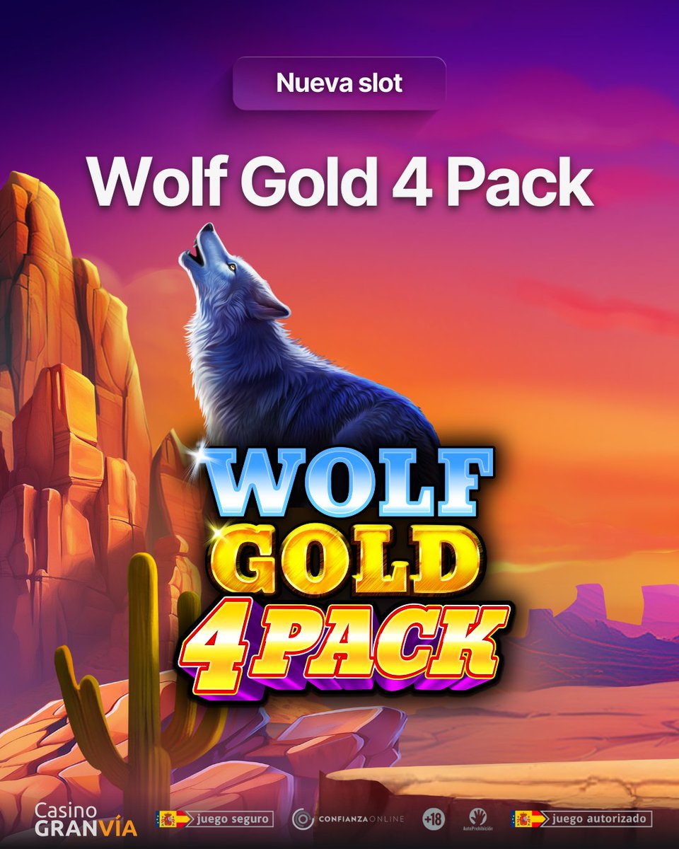 casinogranviaon's tweet photo. 🐺 Nuevo lanzamiento: Wolf Gold 4 Pack.
Más emoción, más rodillos y toda la esencia de una saga legendaria.
👉 https://t.co/YBpiZOrYmS
#CasinoOnline #Slots #CasinoGranVia #WolfGold #Diversión https://t.co/04BJw2O2ME