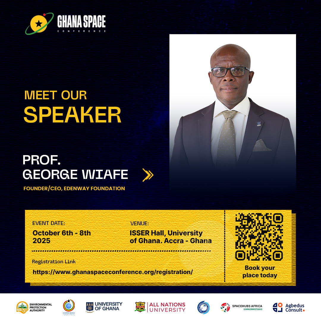 It is our pleasure to have Professor George Wiafe, Founder and Executive Director of Edenway Foundation, joining the Commercial Space Plenary at #GSC2025.

Join us in Accra, find out more:ghanaspaceconference.org