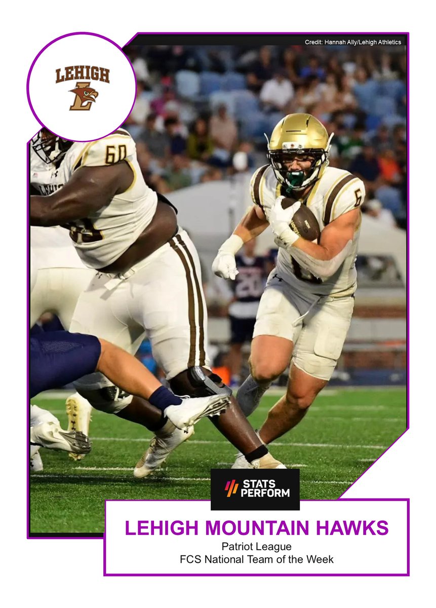 Stats Perform FCS National Team of the Week  

Congratulations to the Lehigh Mountain Hawks.

Story: theanalyst.com/articles/fcs-f…