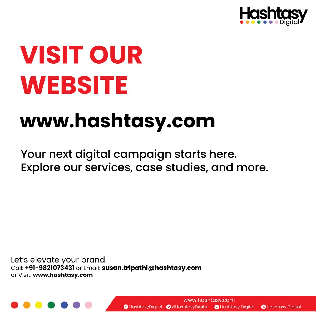 HashtasyDigital's tweet photo. ✨ We make brands stand out. At Hashtasy Digital, creativity meets strategy for impactful campaigns. 🚀 👉 Swipe to explore our services and elevate your brand. 📩 Let’s create together! 🌐 https://t.co/nWE3wrdjvI | 📞 +91-9821073431 https://t.co/48kdgf6W7A