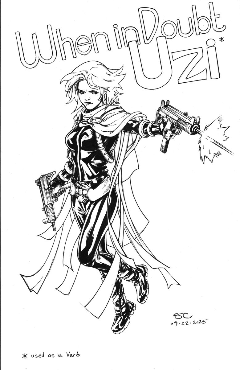 I inked this morning's warmup doodle as a cool down exercise after working on an rpg illo.  This turned out a little different than I imagined.  I have been trying a new approach to inking things like this. Kinda softer tough.  I am like it enough to not trash it outright.