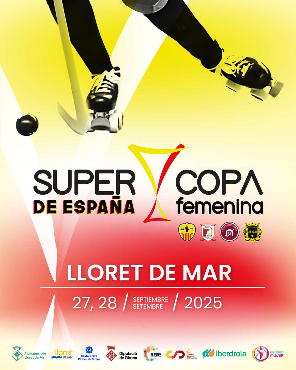 ¡𝐒𝐄𝐌𝐀𝐍𝐀 𝐃𝐄 𝐒𝐔𝐏𝐄𝐑𝐂𝐎𝐏𝐀 𝐃𝐄 𝐄𝐒𝐏𝐀𝐍̃𝐀 𝐅𝐄𝐌𝐄𝐍𝐈𝐍𝐀! 🏆

📍 Lloret de Mar acogerá los días 27 y 28 de septiembre la primera competición nacional de la temporada 🙌

#HockeyPatines