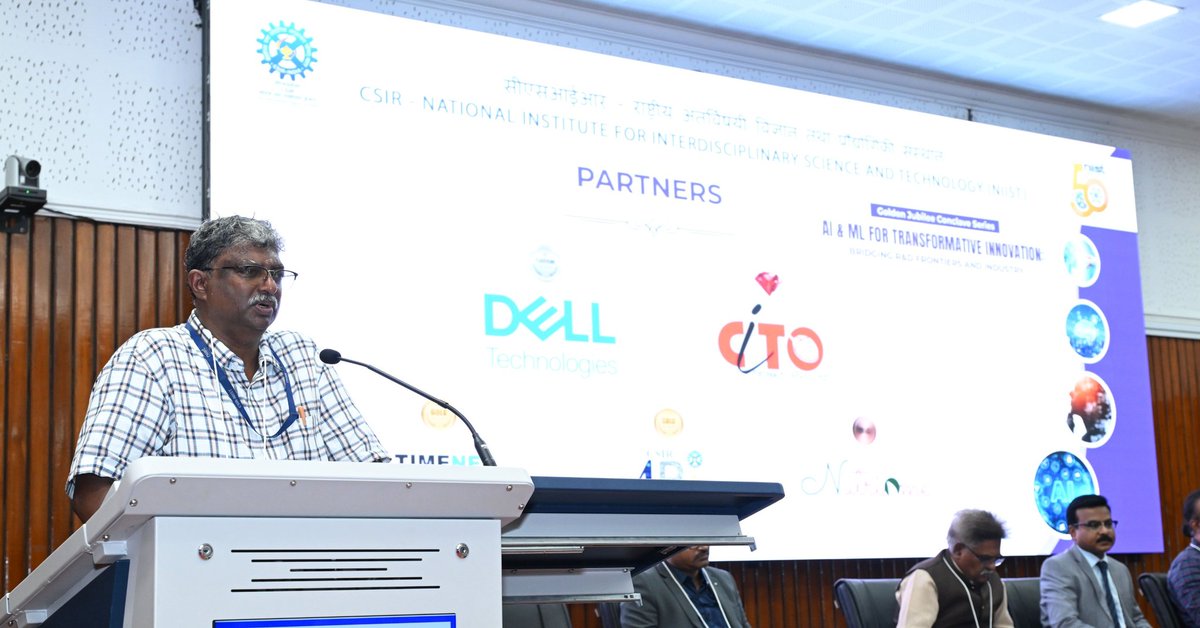 csir_niist's tweet image. 1/5 Glimpses from the inaugural session of National Conclave on “AI &amp;amp; ML for Transformative Innovation: Bridging R&amp;amp;D Frontiers and Industry”, being organized as part of the Golden Jubilee Celebrations of CSIR-NIIST #niistgjmo #ArtificialIntelligence @CSIR_IND @DrJitendraSingh