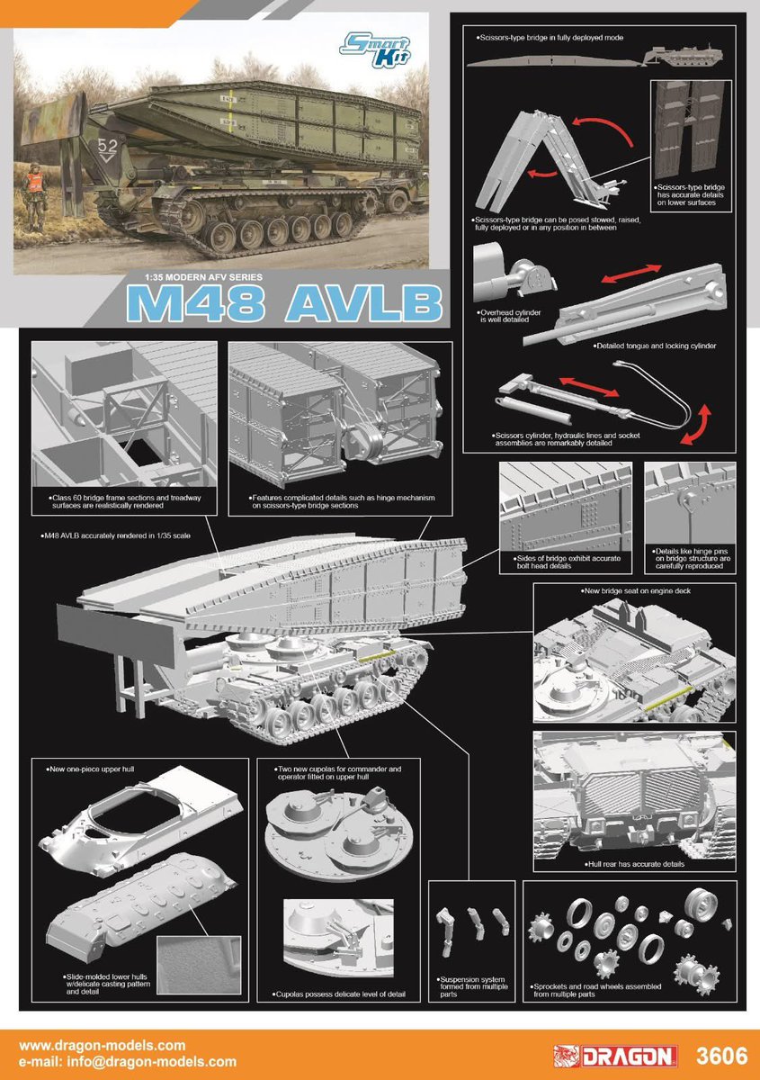 DragonModels's tweet image. COMING THIS MONTH!!

#3606 - 1/35 M48 AVLB (Armored Vehicle Launched Bridge) [Bonus Version]
*Bonus Version: Bonus four figures

Shop: cyber-hobby.com/products/1-35-…

#dragonmodels #modelkit #scalemodeling #scalemodel