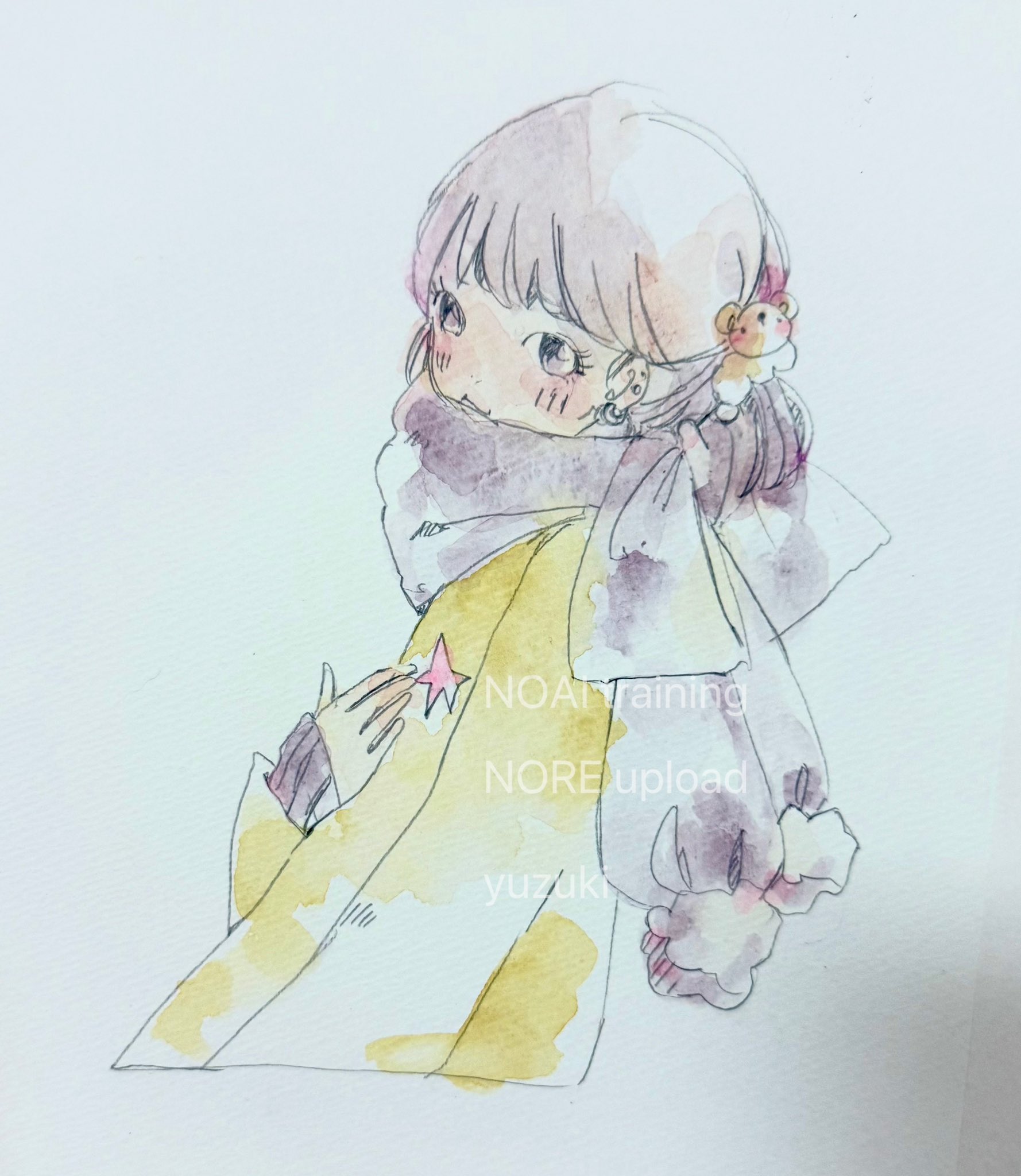 色鉛筆画「耳を傾ければSilent nightほら聴こえる」「秋めく」原画 猫 hq720.jpg?sqp=-