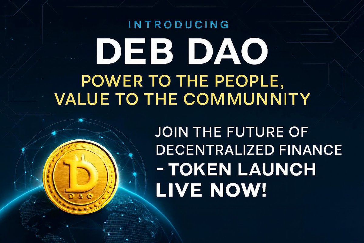 Debdao_NFT's tweet photo. 🚀 Deb DAO Token Launch is LIVE!   Power to the People. Value to the Community. Join the decentralized revolution and grab your $DEB tokens today!

🔗 [https://t.co/xNOapmgC7X] 📲 link to buy now #DebDAO #TokenLaunch #Web3 #CryptoCommunity #DeFi #HODL https://t.co/ULZx2dGGvo