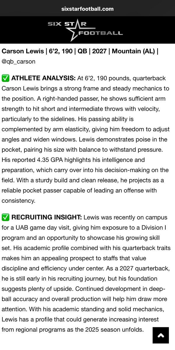 CarsonLewis2027QB tweet media