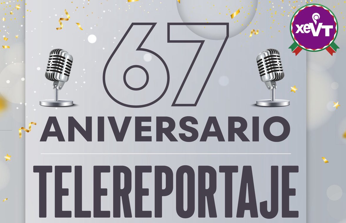 Muchas felicidades al gran equipo de producción, reporteros y conductores que diariamente hacen posible el programa #Telereportaje <a href="/xevtfm/">xevt - xhvt</a> 📻. Por supuesto a <a href="/ChuySibilla/">Chuy Sibilla Oropesa</a> y <a href="/EmmanuelSibilla/">Emmanuel Sibilla O</a> por continuar el legado de su padre con profesionalismo. Se cumplen 67 años de noticias,