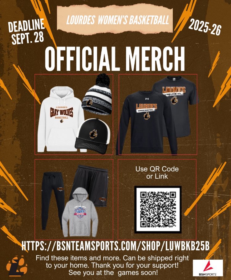Get Ready for the 2025-26 Season with the LU Women’s Basketball team. Official Merch and it helps support the team too! Use QR code or go to the website link. If you get code message it is LUWBKB25B #graywolfnation🐺🏀