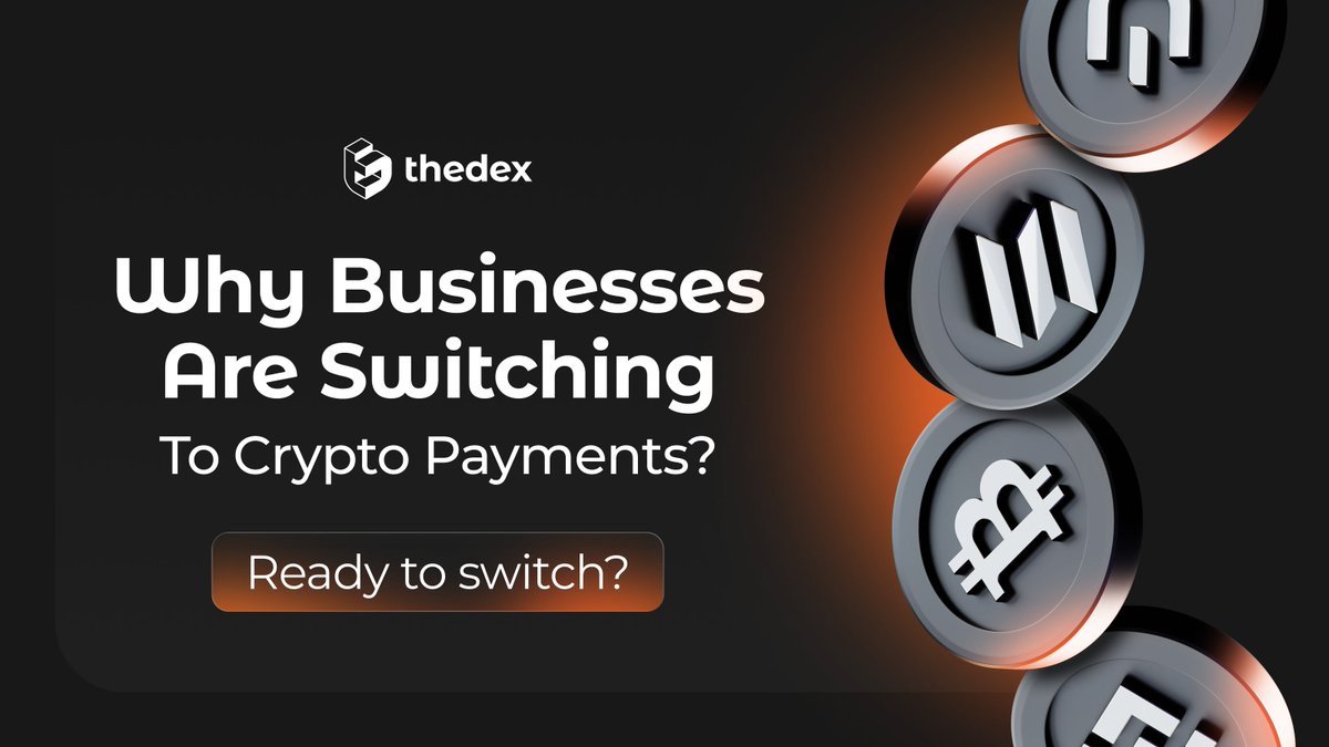 thedexcloud's tweet image. Why businesses are switching to crypto payments with Thedex?

Businesses are embracing crypto for faster, cheaper, and safer payments.

Here’s why:
⬇️ Low Fees 
🌏 Global Reach 
📌 Instant Payments 
🔑 Top Security 
🧠 Full Automation

Ready to switch to crypto? Contact us📲