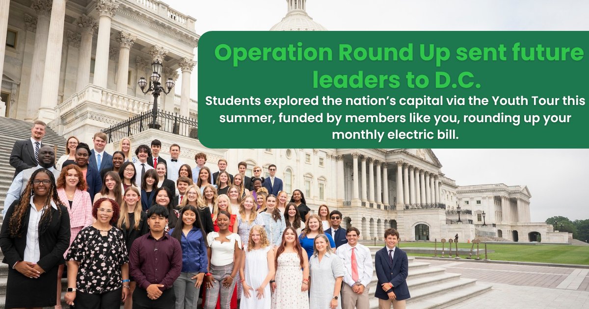 Operation RoundUp sent two students to D.C. this summer to explore leadership, government &amp; opportunity. It starts with just a few cents a month from your electric bill.

💡Sign up today: Call 1.800.474.6300 or email information@wemc.com.