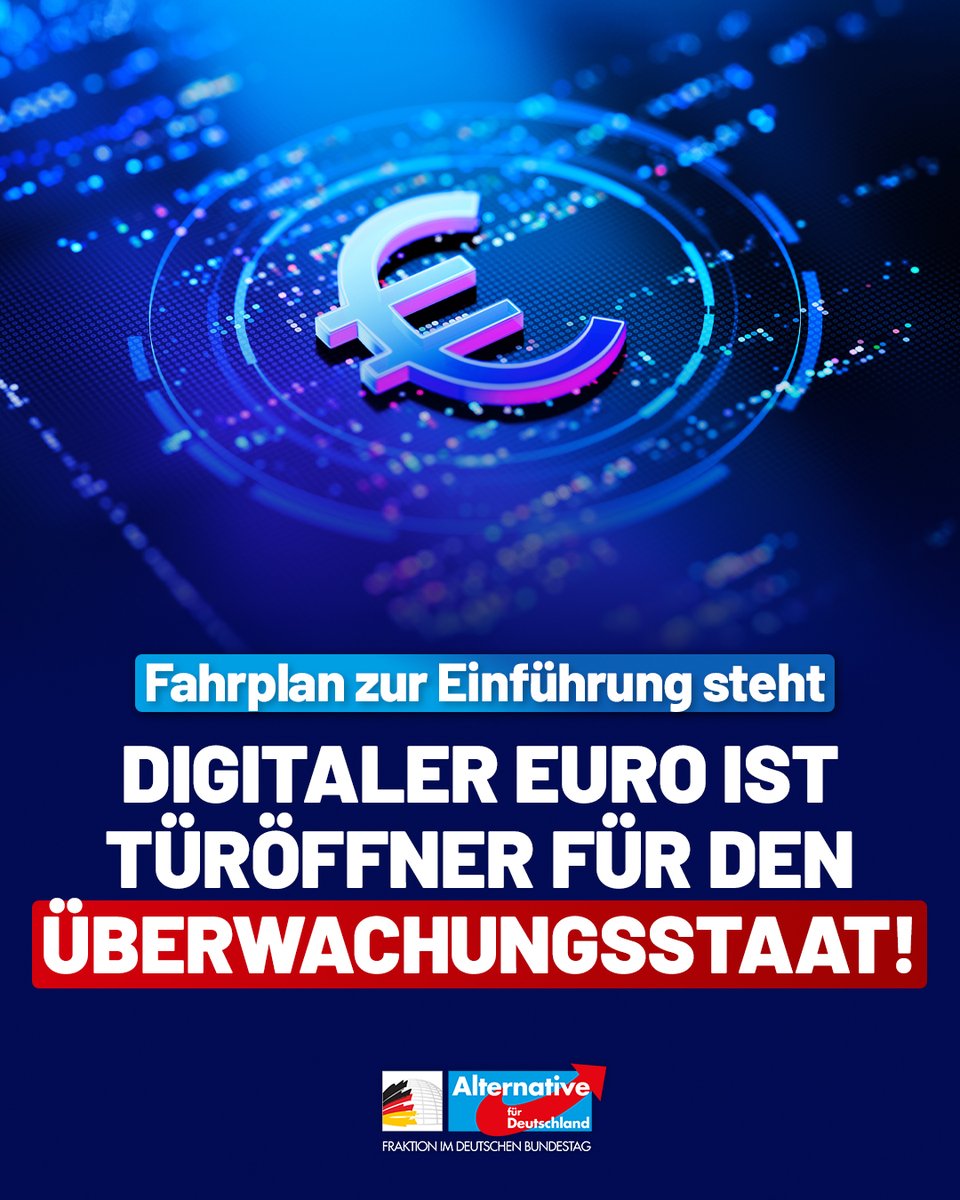 Die EU-Finanzminister haben sich auf einen Fahrplan zur Einführung des digitalen Euro geeinigt. Offiziell soll er nur eine Ergänzung zum #Bargeld sein. Tatsächlich droht damit die schleichende Verdrängung des Bargelds, das als einziges Zahlungsmittel Anonymität und echte Freiheit