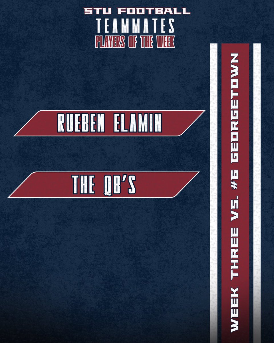 Players of week 3️⃣

#STUFootball // #RaiseTheStandard