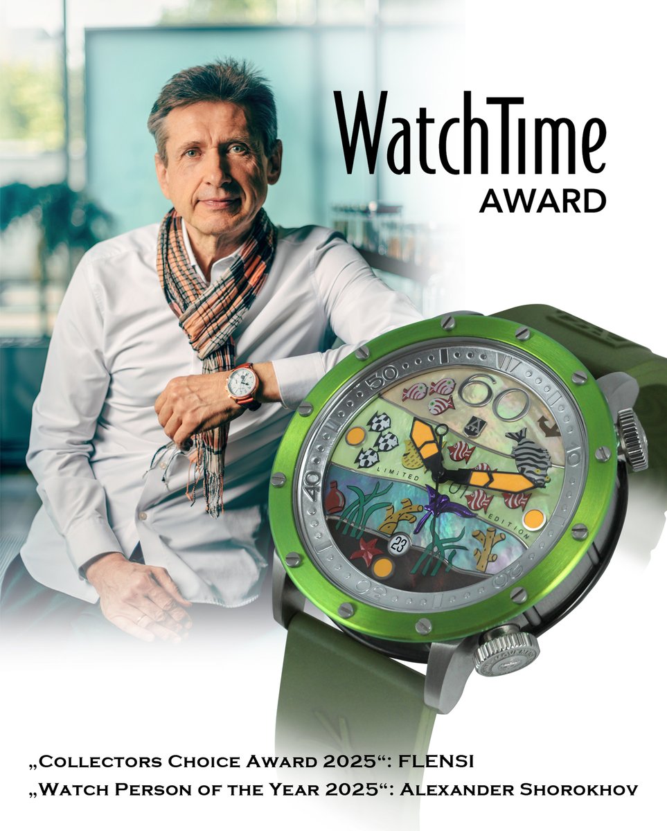A_Shorokhoff's tweet image. WATCH TIME AWARD 2025 
In the “Collectors Choice Award 2025,” our model FLENSI is in the running, while in the “Watch Person of the Year 2025” category, Alexander Shorokhov himself has been nominated for his influential contributions! Vote now: ebnermediagroup.typeform.com/to/sM3hZuUR