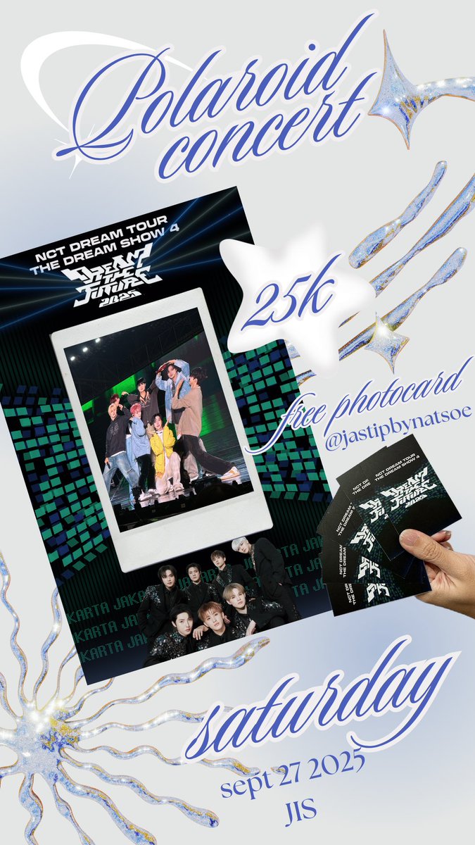 jastipbynatsoe's tweet photo. Hi NCTZEN 😎

Open jasa cetak polaroid THE DREAM SHOW 4 : DREAM THE FUTURE in Jakarta
🗓️ Sabtu, 27 Sept 2025

🏷️ IDR 25k
💛 FREE PHOTOCARD (random if ots) 

🔖 Book Slot by GFORM (bisa pilih photocard 😁)
https://t.co/XXbIFEwnX6

#THEDREAMSHOW4_JAKARTA #tds4injakarta #nctdream https://t.co/UxKOfovJEr