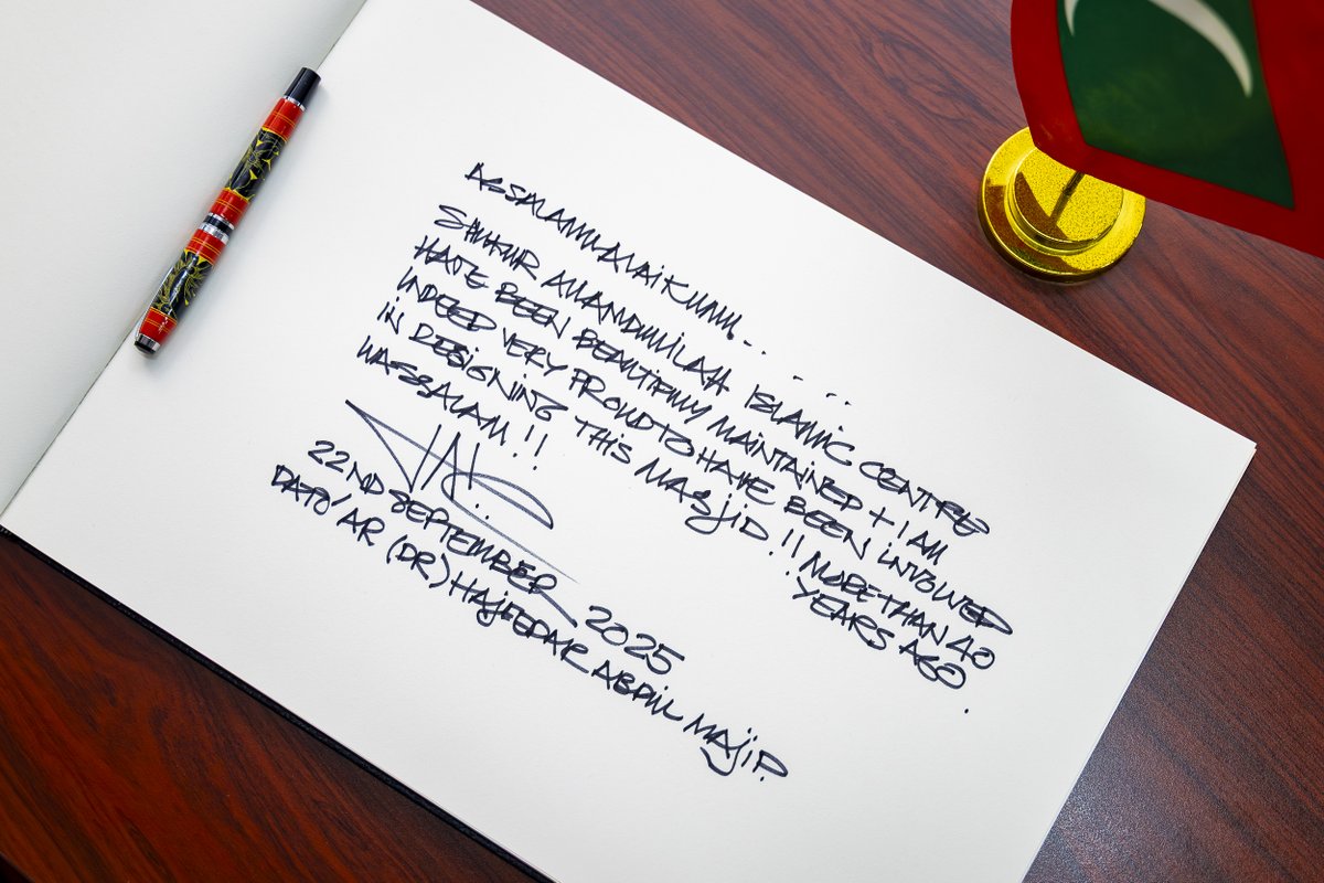 The Ministry of Islamic Affairs hosted a special ceremony to welcome Dato’ Hajeedar Abdul Majid, the architect of the Islamic Centre, on his visit to the Maldives after 40 years.