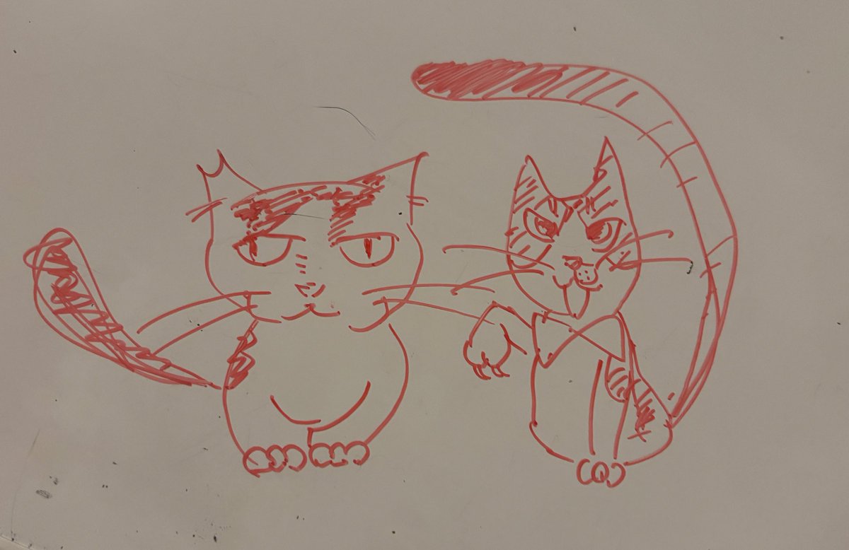 RuKoCatswithFIV's tweet photo. ホワイトボードに落書き🐈🐈 https://t.co/gtsxSFPIbx