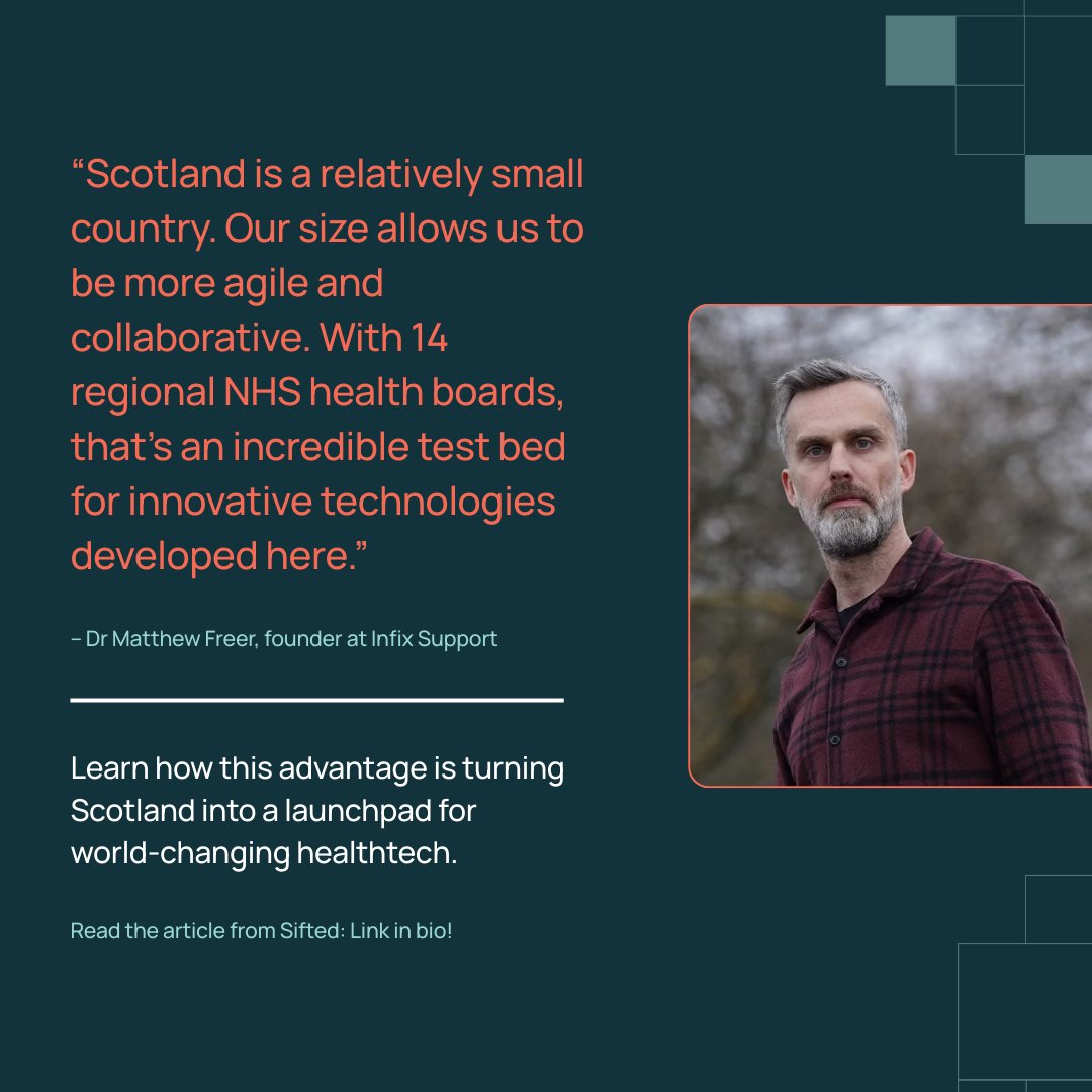 CodeBaseTech's tweet image. Why is Scotland a rising hub for AI healthcare?
✅ Agile, connected ecosystem
✅ NHS testbeds
✅ Global scaling via @tech_scaler by CodeBase
Startups like @infixsupport & @NeuroCreate show the impact.
Read the full @Siftedeu piece: sifted.eu/articles/scotl…