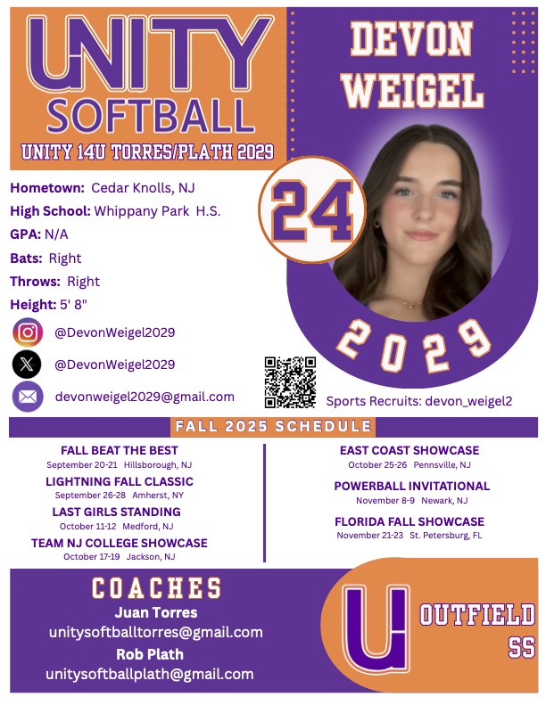 DevonWeigel2029's tweet image. PLAYER INFORMATION CARD