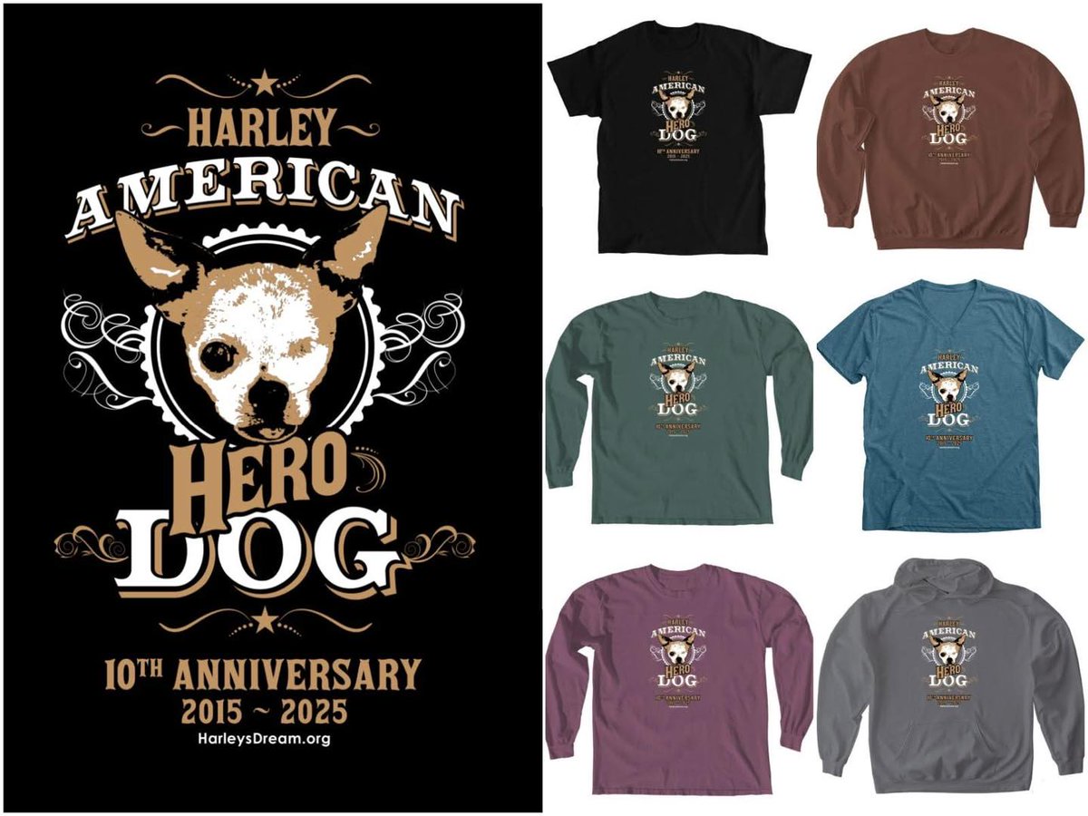 Join us in honoring Harley’s incredible legacy! Purchase a special edition "Harley, American Hero Dog" t-shirt, sweatshirt, or hoodie. Every purchase helps fund the fight against cruel puppy mills.

Order here: bonfire.com/harley-10th-an…