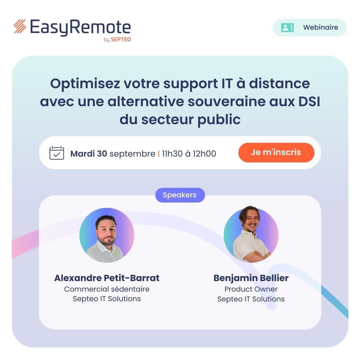 EasyRemoteFR's tweet photo. 📢 DSI &amp; IT publics :
67% vont investir + en sécurité &amp; souveraineté.
💡 Découvrez EasyRemote
🗓️ Webinaire le 30/09 à 11h30
⚡ Démo live + Q&amp;A

Inscription : https://t.co/RpRzH6vITr https://t.co/coBlvx0zrk