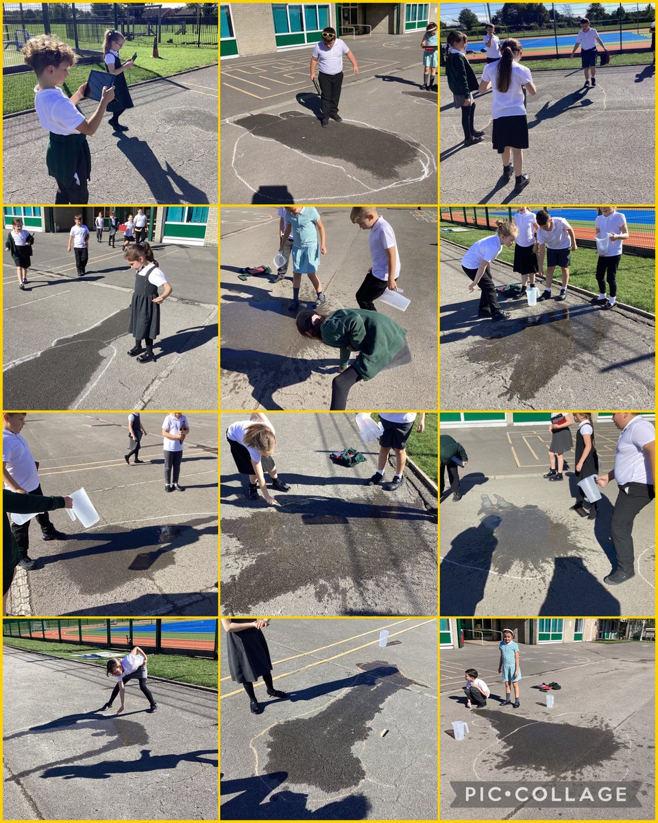 BaderPrimary's tweet image. Y4R have been exploring evaporation and condensation by creating puddles on the playground. They outlined their puddles with chalk and made observations over time to see what happened to the water. #BaderScience 🌧️☀️ #RRSarticle3