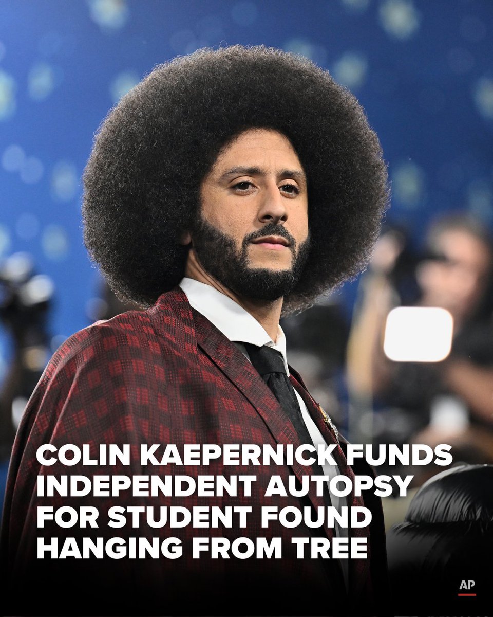 Former NFL quarterback Colin Kaepernick said he will pay for an independent autopsy for the Mississippi student who was found dead on campus: wfaa.com/article/news/n… 

(Evan Agostini/Invision/AP)