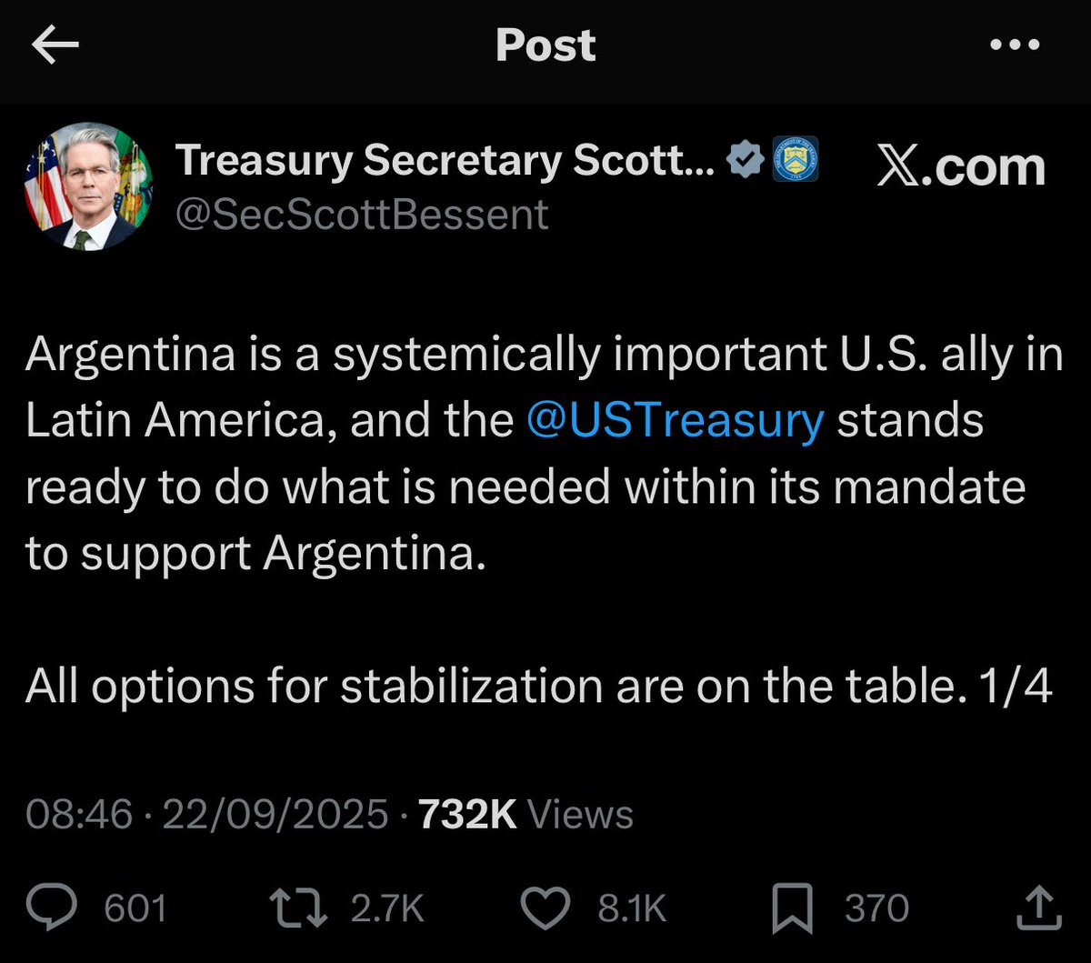 elerianm's tweet image. Geo-economics in action.
#economy #geoeconomics #Argentina #markets