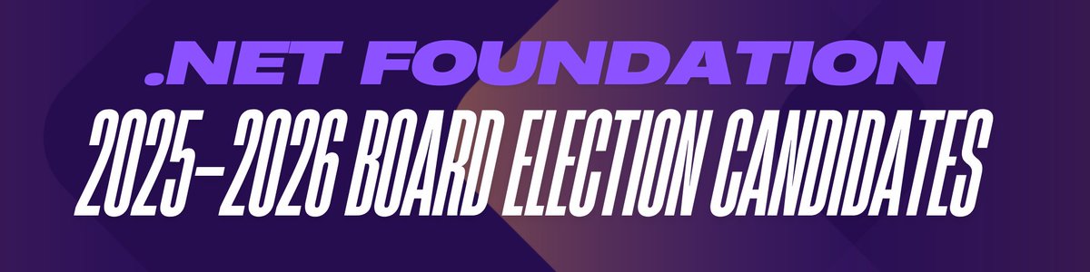 dotnetfdn's tweet image. It&apos;s election season, folks! 🗳️ Get to know the candidates for the .NET Foundation Board of Directors. Their vision shapes the future of our community. Check out their profiles before you cast your vote on OpaVote.

hubs.li/Q03K4x_S0 #dotnet #OSS