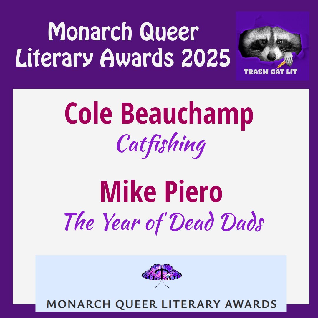 Fab new literary awards from <a href="/MonarchQLA/">Monarch Queer Literary Awards</a> and we are thrilled to send our two nominations.
Good luck Cole <a href="/nomad_sw18/">cole beauchamp 🏳️‍🌈</a> and Mike 💜💜