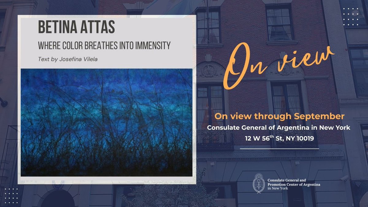 🎨 Last Week On View!

The Consulate General of Argentina presents Betina Attas: "Where Color Breathes into Immensity" — a stunning solo show exploring nature, emotion &amp; light through expressive landscapes.

📍12 W 56th St

🗓️ Mon–Fri | 9am–1pm &amp; 2–5pm

cnyor.cancilleria.gob.ar/en/discover-ou…