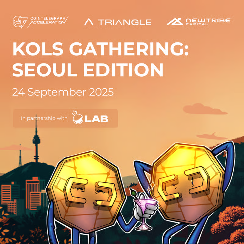 ⚡ COINTELEGRAPH PRESENTS: KOLs GATHERING – SEOUL EDITION

This Wednesday, we bring together Web3’s leading voices for an afternoon of real talk, sharp insights and community connection during KBW 🇰🇷

🎟️ Event Info → luma.com/956dcxh1

Meet the Panelists:

🎙️Panel 1: