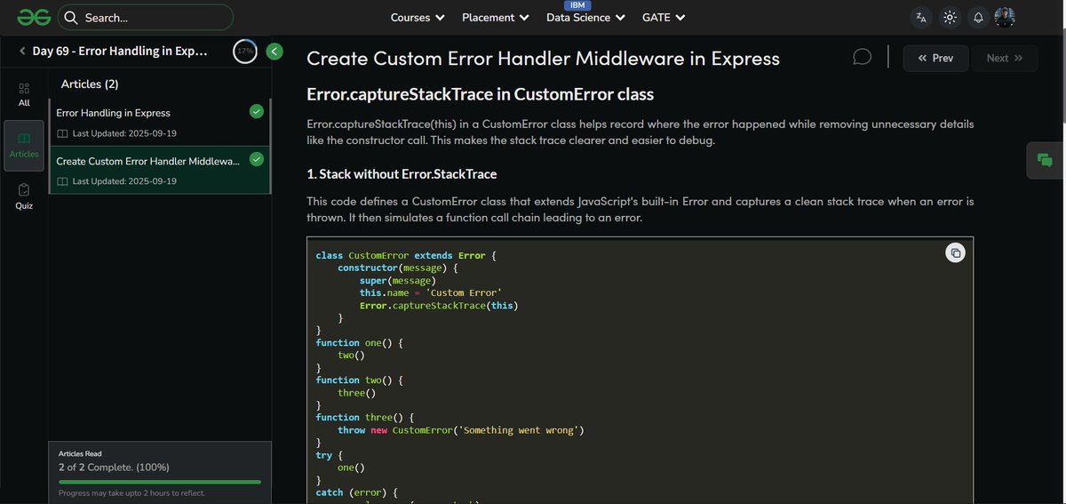 amanhaidry's tweet image. 🗓️Day 61/100
#100DaysOfCode with @geeksforgeeks 🚀

#ExpressJs in #WebDevelopment 
✅Error Handling
✅Custom Error Handler Middleware

#Stack in #DSA
✅Reverse a Stack

🔗Course Link: geeksforgeeks.org/nation-skill-u…

#skillupwithgfg #nationskillup #100DaysOfDSA #geeksforgeeks #gfg