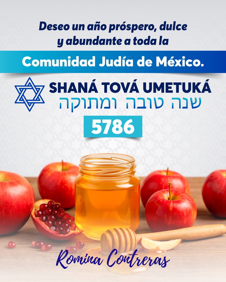 Le envío un fuerte abrazo a la Comunidad Judía en México por el inicio del Año Nuevo 5786. ¡Mis mejores deseos!