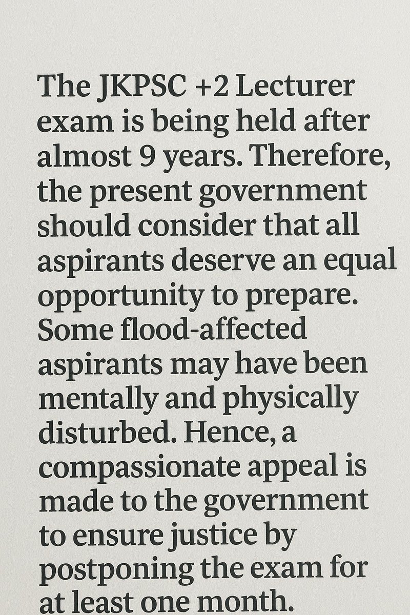MrAb1156's tweet photo. Postpone JKPSC 10+2 Exam
Admit card is Out No-one is Listening Justice Denied @OmarAbdullah @Sunil_SharmaBJP @CM_JnK @OfficeOfLGJandK https://t.co/miHZxWWncP